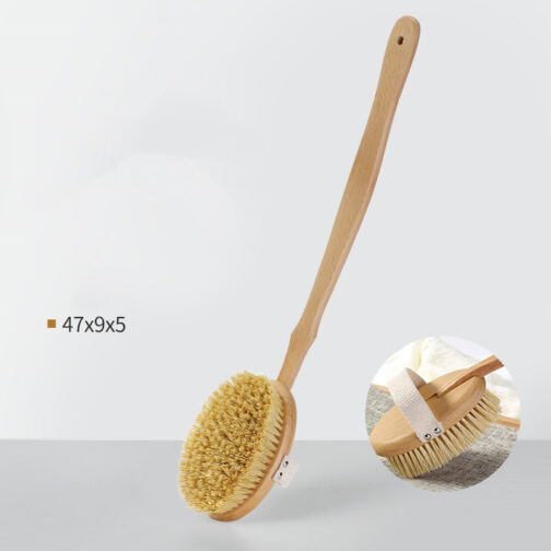 Bristle Brush Bath Brush - Exfoliate & Massage with Pig Hair & Solid Wood - Image 2