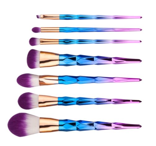 7-Piece Diamond Makeup Brush Set – Professional Nylon Brushes for Flawless Makeup - Image 4