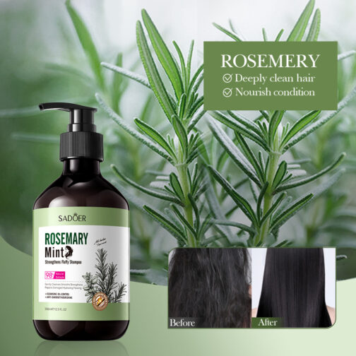 Mint Rosemary Fluffy Shampoo Tough – Moisturizing, Nourishing, and Dandruff Removal (350ml) - Image 4