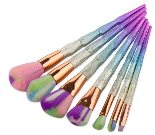 7-Piece Diamond Makeup Brush Set – Professional Nylon Brushes for Flawless Makeup - Image 3