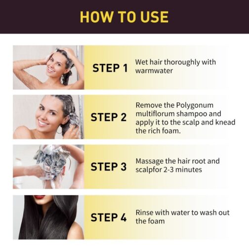 Polygonum Multiflorum Black Repair Soft Shampoo – Moisturizing & Nourishing for Healthy Hair - Image 4