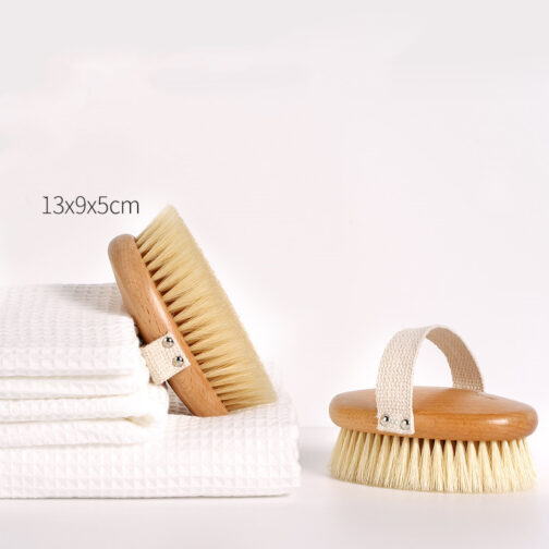 Bristle Brush Bath Brush - Exfoliate & Massage with Pig Hair & Solid Wood - Image 9