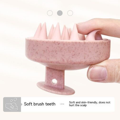Fashion Massage Soft Rubber Shampoo Brush – ABS Wheat Straw, 4 Colors - Image 10