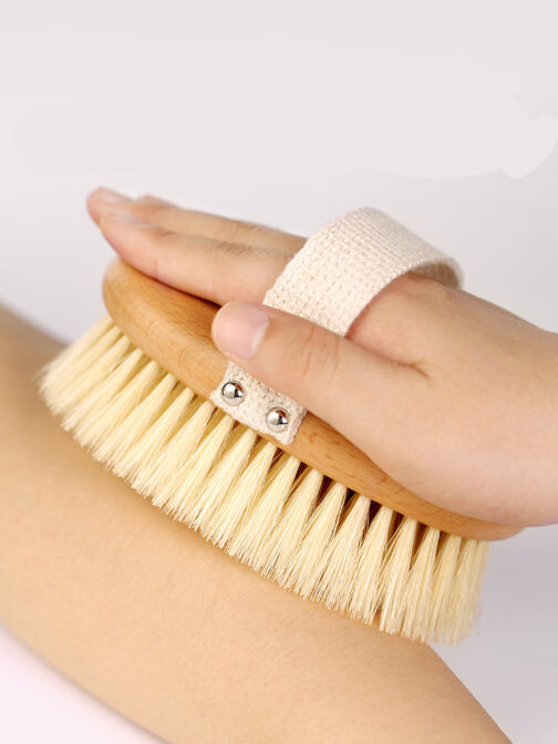 Bristle Brush Bath Brush - Exfoliate & Massage with Pig Hair & Solid Wood - Image 5