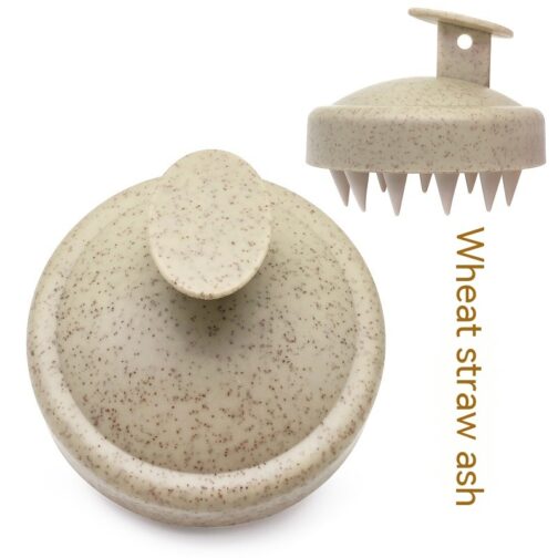 Fashion Massage Soft Rubber Shampoo Brush – ABS Wheat Straw, 4 Colors - Image 4