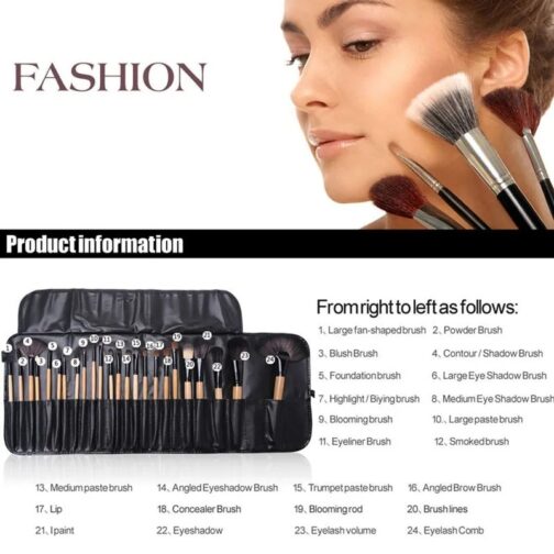 24 Pcs Makeup Brush Set – Professional Cosmetic Brushes for Foundation, Eyeshadow, and More (Gift Bag) - Image 5