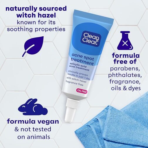 Clean & Clear Acne Treatment – Salicylic Acid & Witch Hazel - Image 2